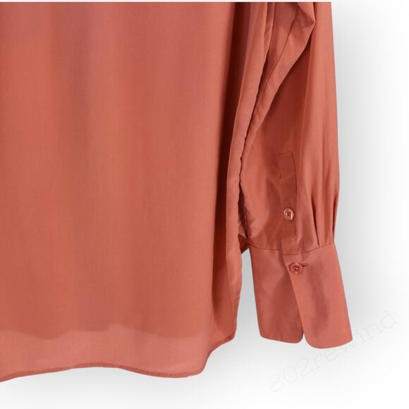 Two Large 100% SILK Blouses EQUIPMENT Rhodora~Deep Lichen • Quinne~Chili - Picture 10 of 11